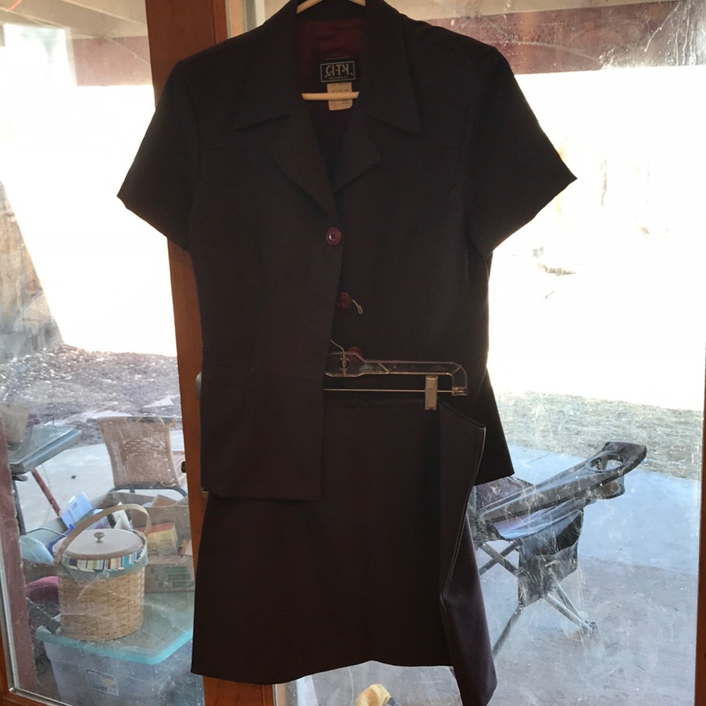 Purple Suit Jacket &Skirt